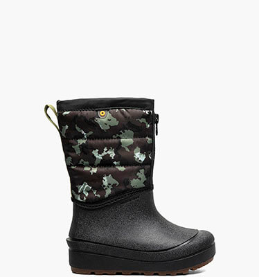 Snow Shell Zip Camo Texture Kids' Winter Boots in Black Multi for $80.00