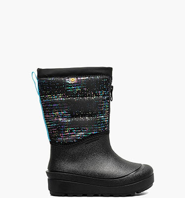Snow Shell Zip Metallic Stripes Kids' Winter Boots in Black Multi for $80.00