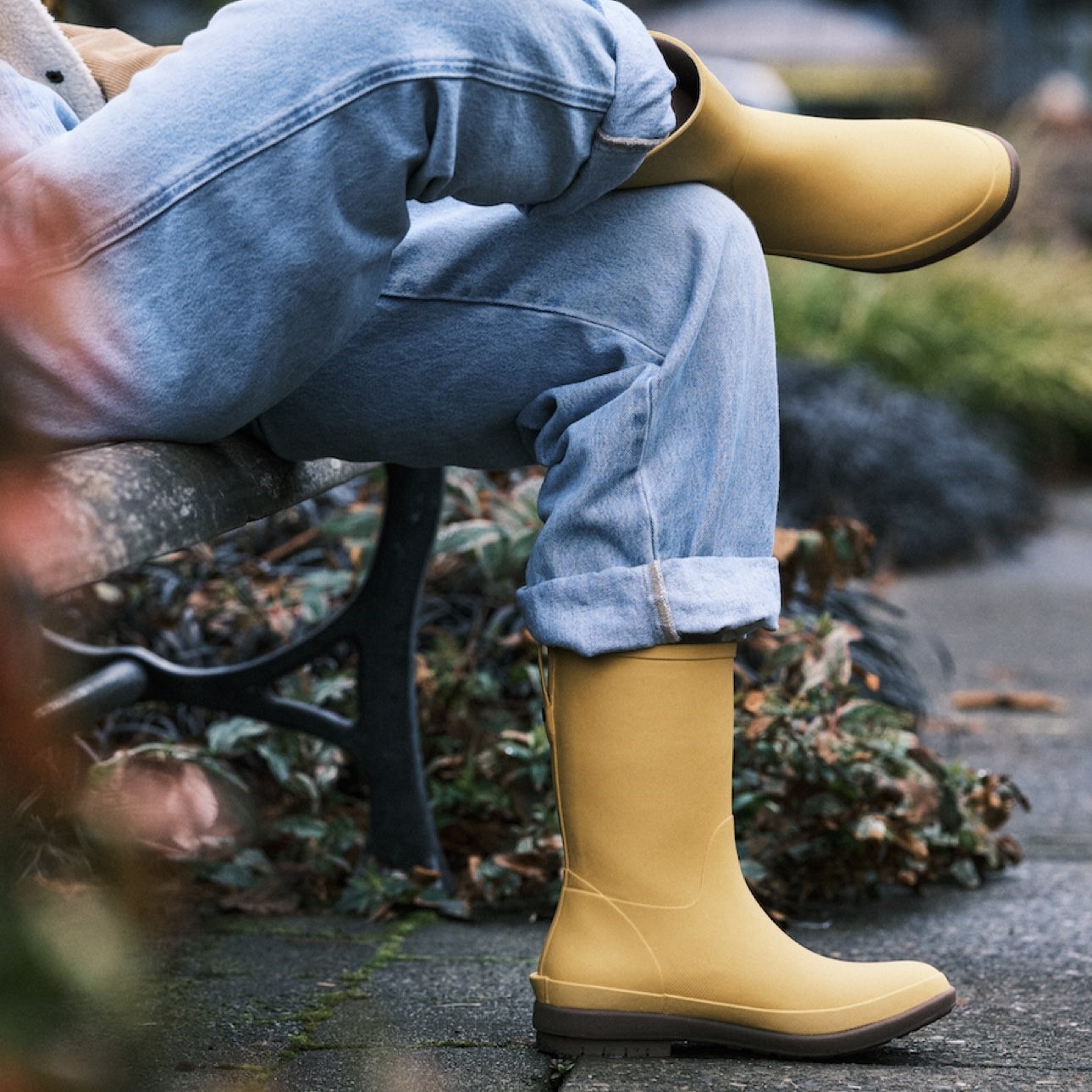 Shop our Women's Amanda II mid rainboots in mustard yellow