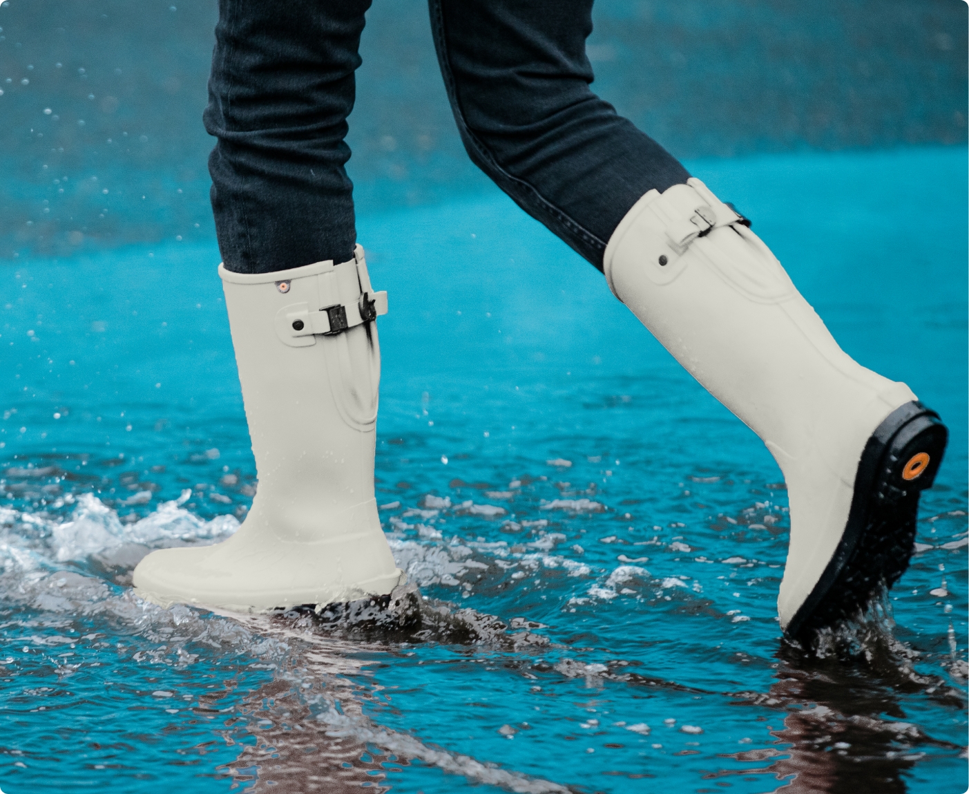 Shop the Women’s Amanda Tall II adjustable calf waterproof casual rain boots. The featured product is the Women’s Amanda Tall II adjustable calf in white/tan