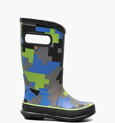 Rainboot Big Camo Kid's Rainboots in Black and Green for $52.50