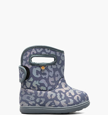 Baby Bogs II Metallic Leopard Toddler Rainboots in Misty Gray for $56.99