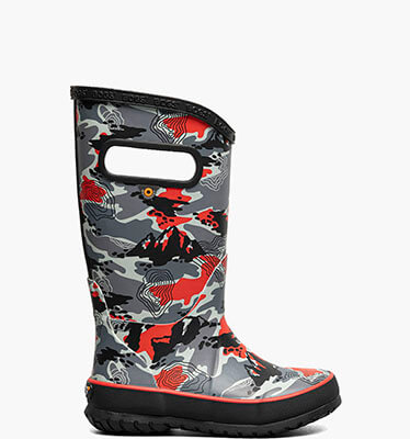 Rainboot Topo Camo Kids Rainboots in Black Multi for $60.00