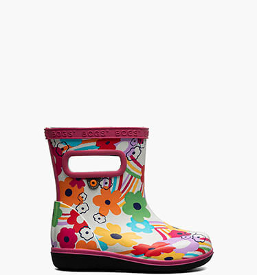 Skipper II Rainbow Flower Kids Rainboots in Bone Multi for $41.99