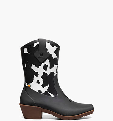 Jolene Mid Deco Women's Rainboots in Black w/White for $125.00