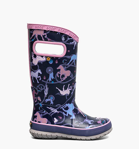 Rainboot Rodeo Horses Kids Rainboots in Purple Multi for $60.00