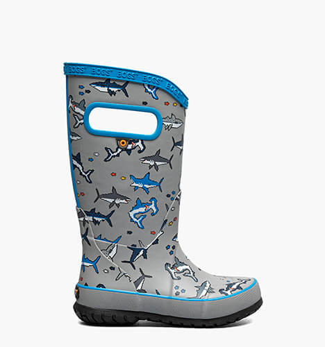 Rainboot Pixel Shark Kids Rainboots in Gray Multi for $60.00