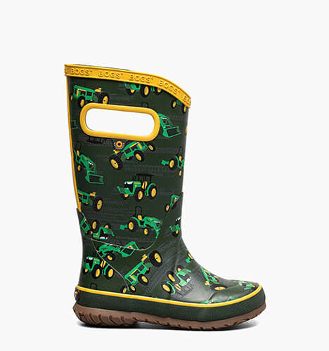 Rainboot Tractor Kids Rainboots in Dark Green Multi for $60.00