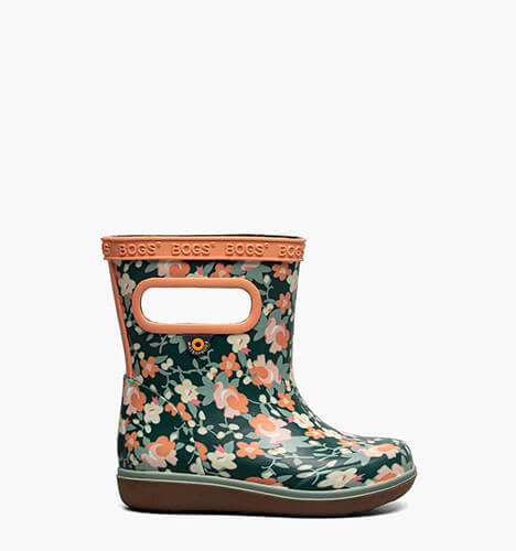 Skipper II Small Floral Kids Rainboots in Emerald Multi for $55.00