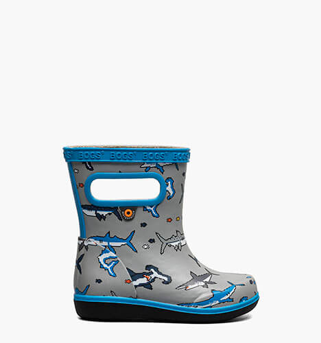 Skipper II Pixel Sharks Kids Rainboots in Gray Multi for $55.00